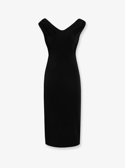 Dolce & Gabbana Fitted Organzino Crêpe Dress 44 Nero