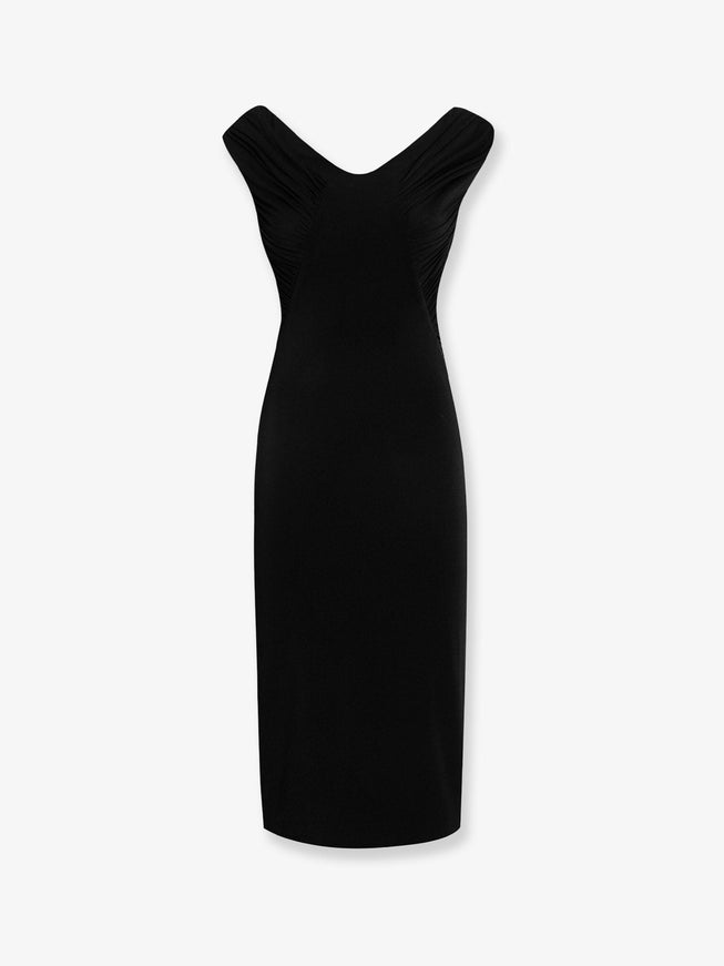 Dolce & Gabbana Fitted Organzino Crêpe Dress 44 Nero