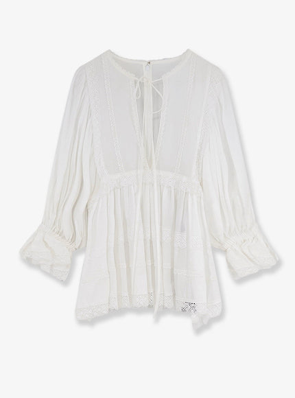 Dolce & Gabbana Cotton Shirt With Laces Profiles 40 Bianco