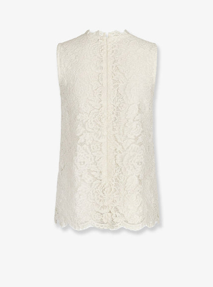 Dolce & Gabbana Logoed Stretch Lace Top