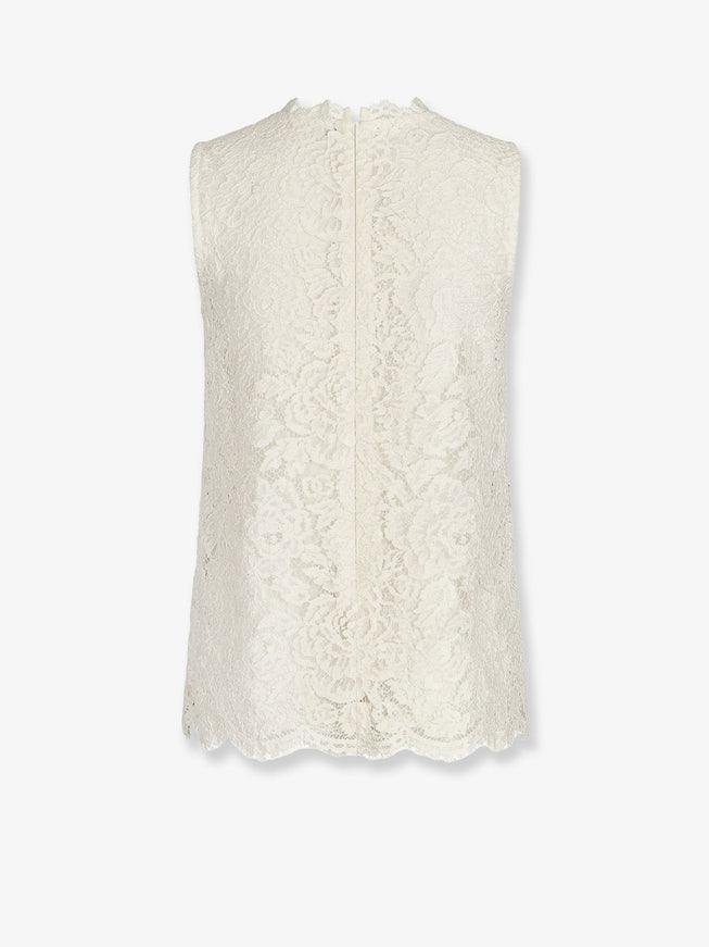 Dolce & Gabbana Logoed Stretch Lace Top