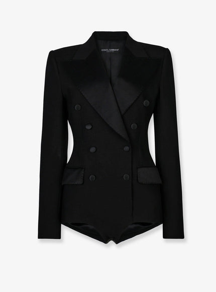 Dolce & Gabbana Virgin Wool Blend Tuxedo Blazer With Body Detail 40 Nero