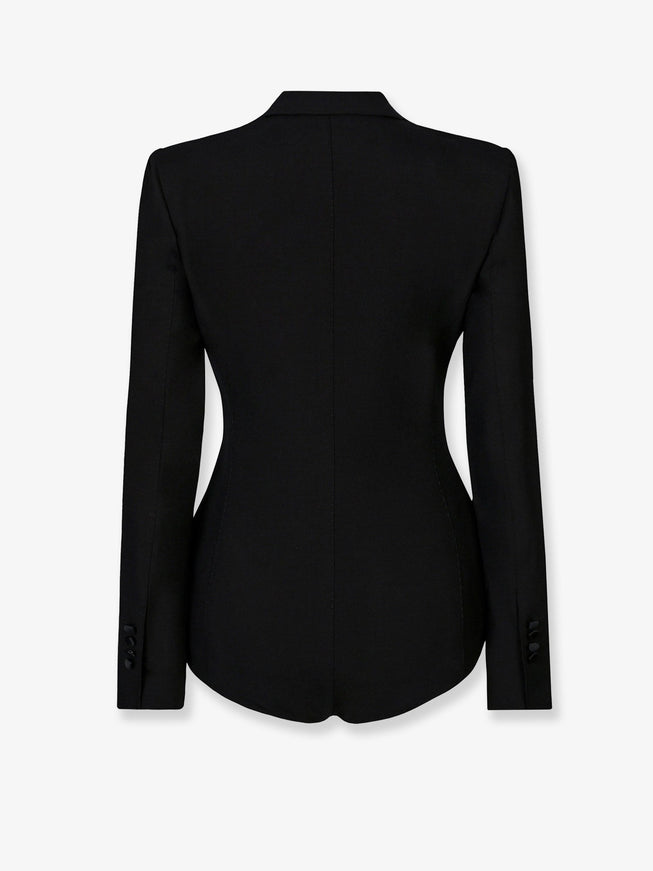 Dolce & Gabbana Virgin Wool Blend Tuxedo Blazer With Body Detail