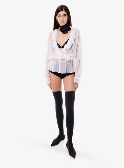 Dolce & Gabbana Silk Shirt With Rouches