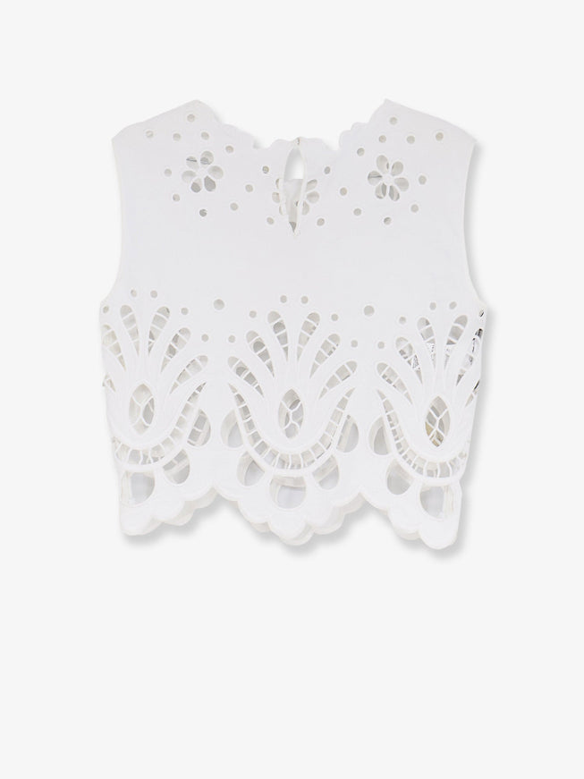Dolce & Gabbana Cotton Crop Top With Cut-Out Embroidery