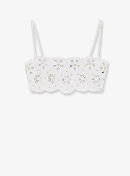 Dolce & Gabbana Cotton Top With Cut-Out Embroidery 40 Bianco