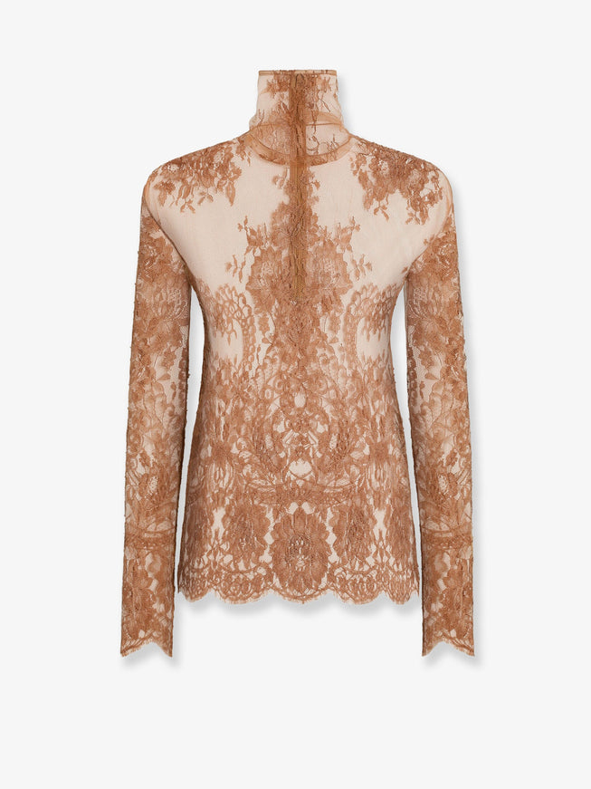 Dolce & Gabbana Chantilly Lace Shirt Rosa