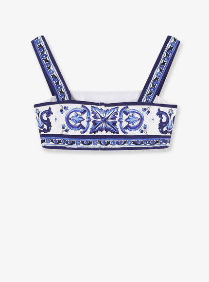 Dolce & Gabbana Cotton Top With Maiolica Print