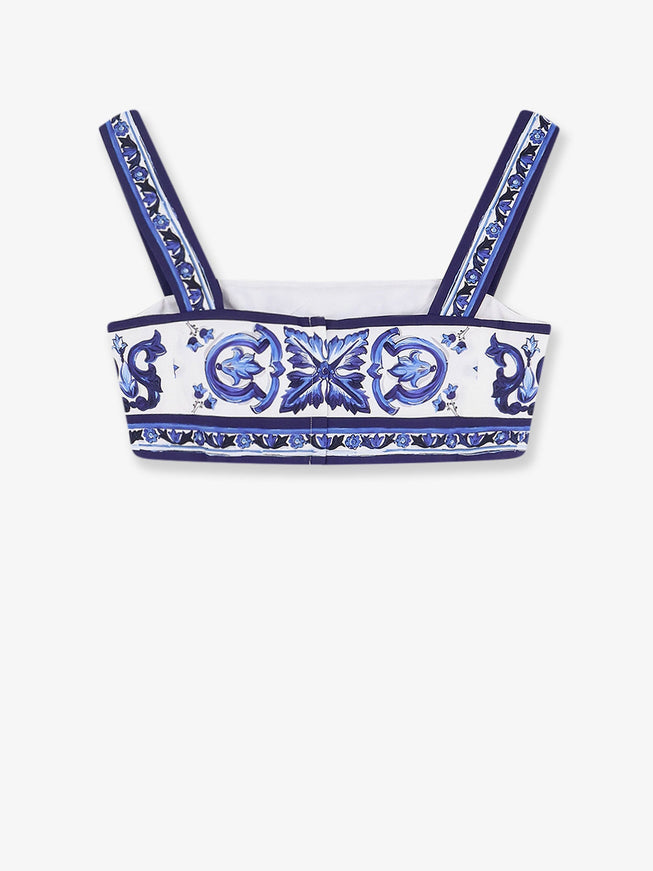 Dolce & Gabbana Cotton Top With Maiolica Print