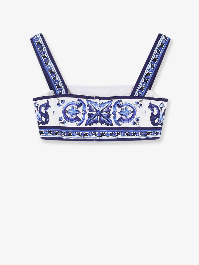 Dolce & Gabbana Cotton Top With Maiolica Print