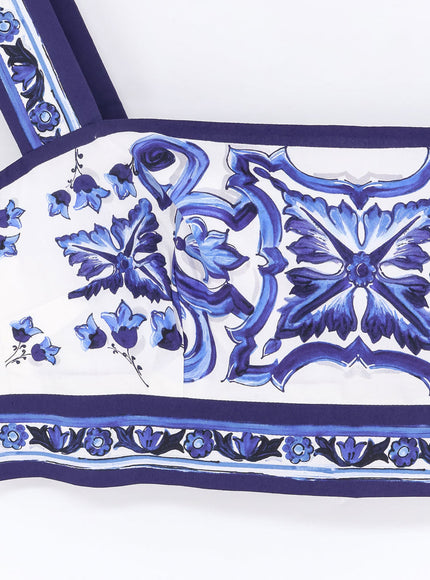 Dolce & Gabbana Cotton Top With Maiolica Print