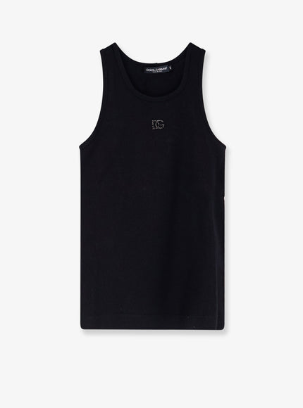 Dolce & Gabbana Ribbed Cotton Top Nero