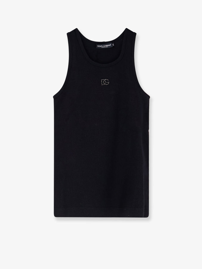 Dolce & Gabbana Ribbed Cotton Top Nero
