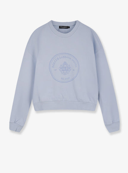 Dolce & Gabbana Cotton Sweatshirt With Iconic Logo Grigio