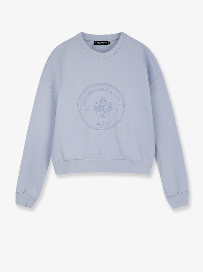 Dolce & Gabbana Cotton Sweatshirt With Iconic Logo Grigio