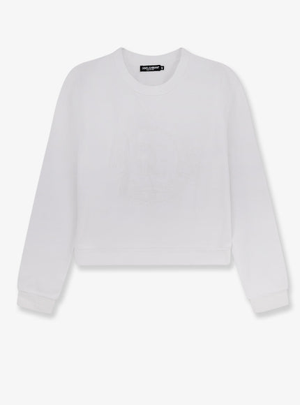 Dolce & Gabbana Cotton Sweatshirt With Logo Embroidery 42 Bianco