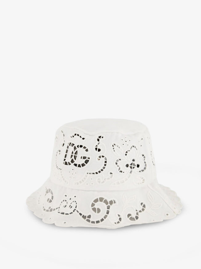 Dolce & Gabbana Cotton Blend Bucket Hat Bianco