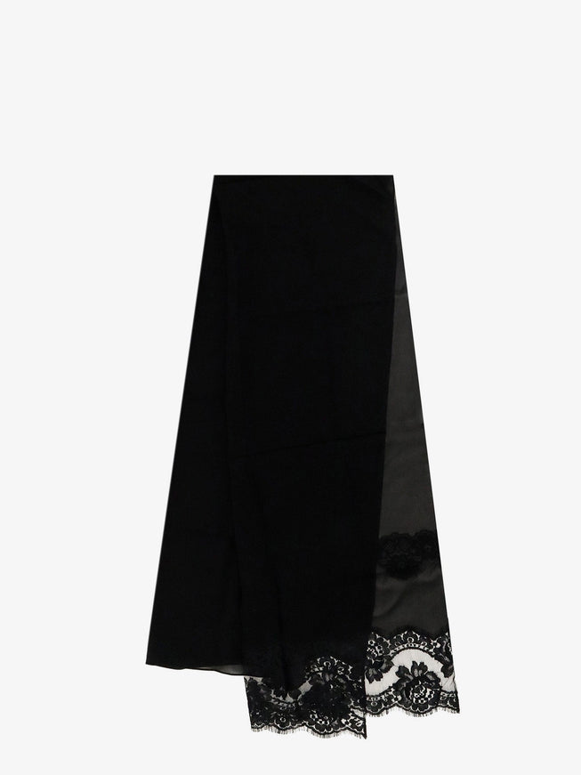 Dolce & Gabbana Chador Silk And Cotton Scarf Uni Nero