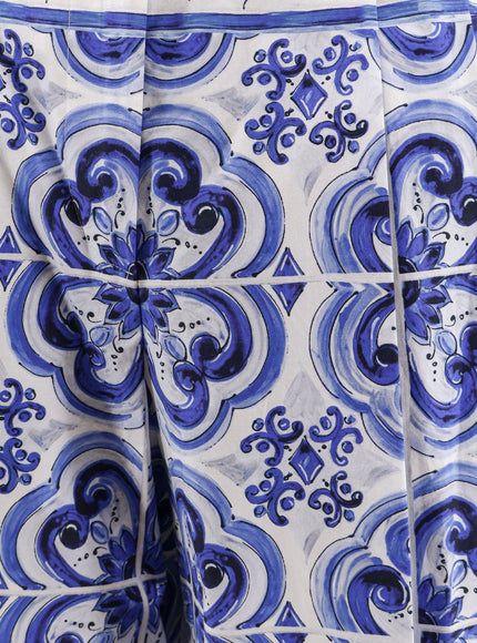 Dolce & Gabbana Cotton Trousers With Maiolica Print