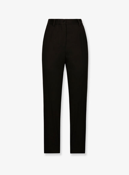 Dolce & Gabbana Tuxedo Virgin Wool And Silk Trousers 46 Nero