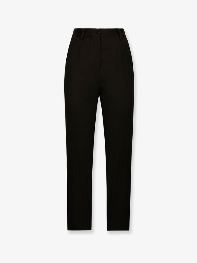 Dolce & Gabbana Tuxedo Virgin Wool And Silk Trousers 46 Nero