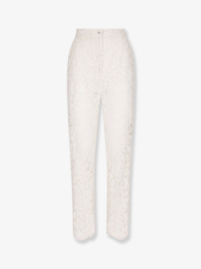 Dolce & Gabbana Lace Trousers 44 Bianco