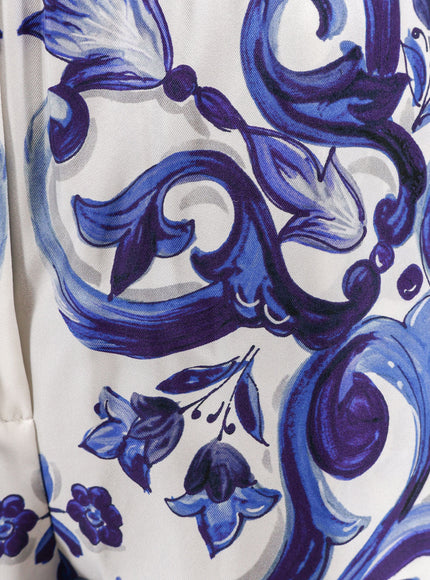 Dolce & Gabbana Silk Shorts With Maiolica Print