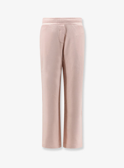 Dolce & Gabbana Cotton Trousers With Embroidered Logo Patch Azzurro