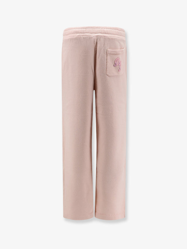 Dolce & Gabbana Cotton Trousers With Embroidered Logo Patch