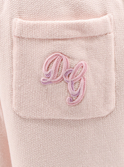 Dolce & Gabbana Cotton Trousers With Embroidered Logo Patch
