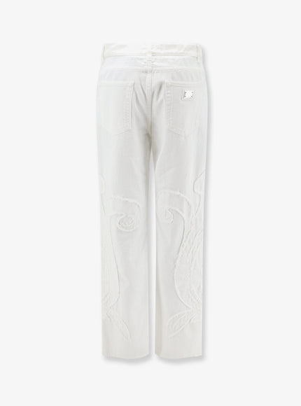 Dolce & Gabbana Boyfriend Denim Trousers With Embroidery