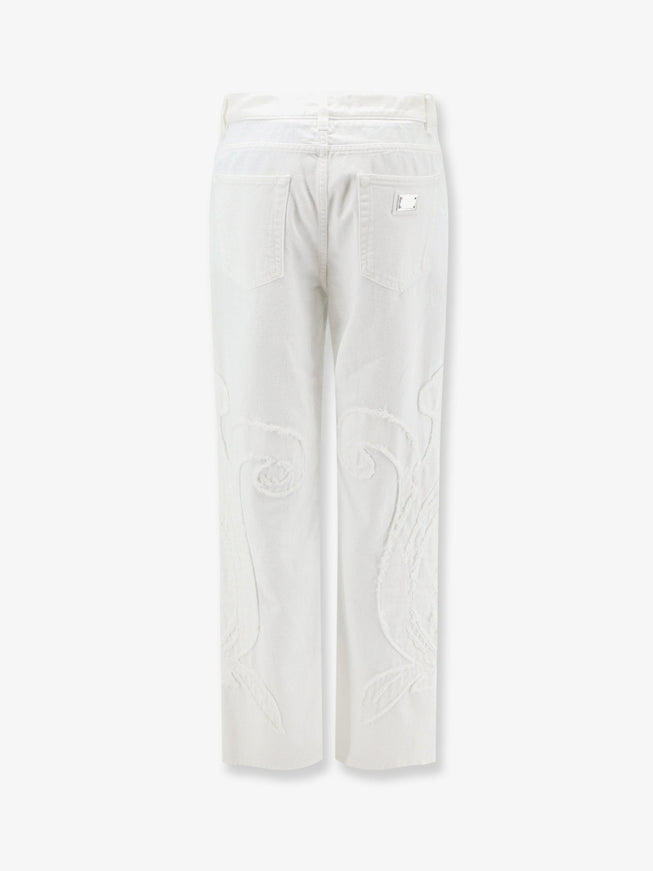 Dolce & Gabbana Boyfriend Denim Trousers With Embroidery