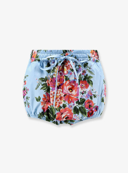 Dolce & Gabbana Poplin Culottes With Flower Print 42 Celeste