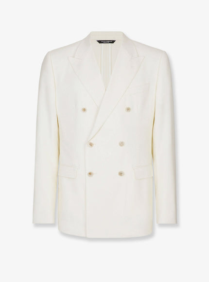 Dolce & Gabbana Taormina Linen Blazer 48 Bianco