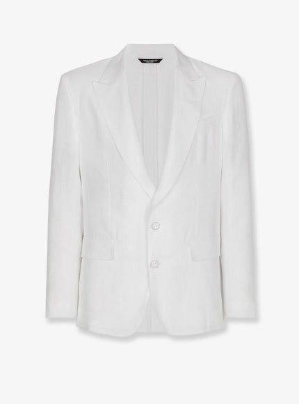 Dolce & Gabbana Sicilia Single-Breasted Linen Blazer 50 Bianco