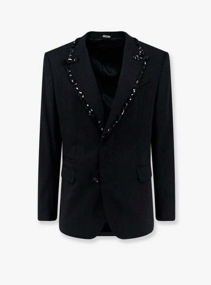 Dolce & Gabbana Sicilia Stretch Wool Blazer Nero