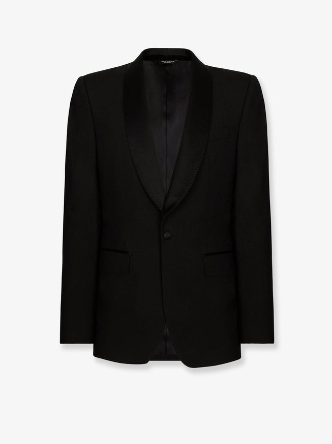 Dolce & Gabbana Sicilia Stretch Wool Tuxedo Blazer 48 Nero