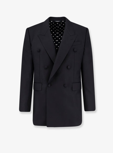 Dolce & Gabbana Double-Breasted Virgin Wool Blazer Nero