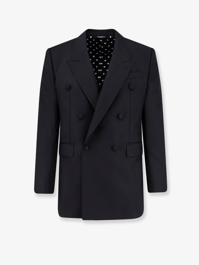 Dolce & Gabbana Double-Breasted Virgin Wool Blazer Nero
