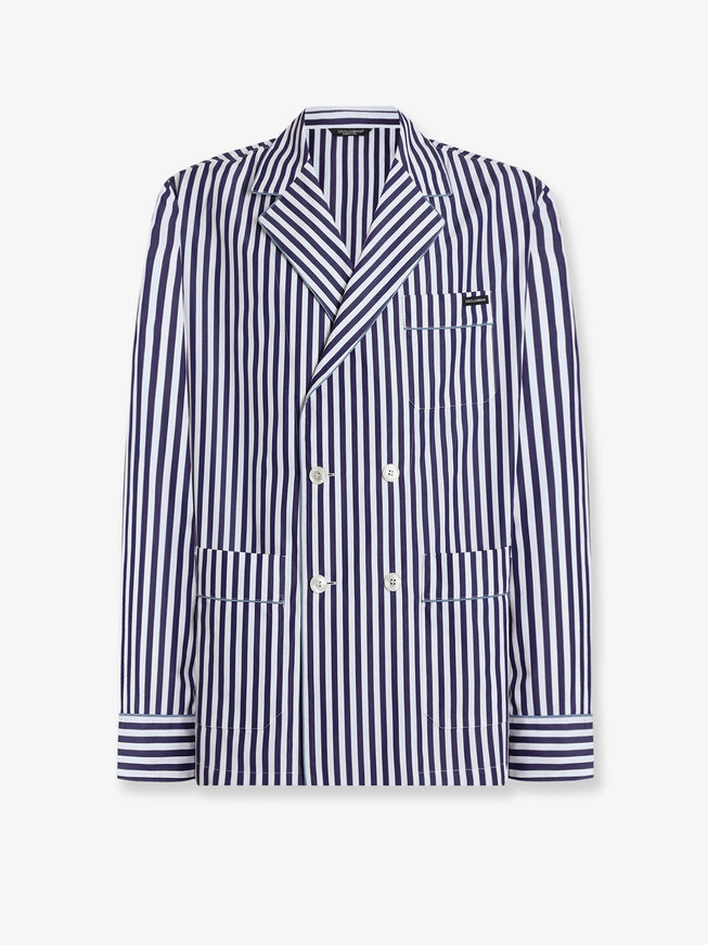 Dolce & Gabbana Cotton Blazer With Striped Motif 48 Rigato