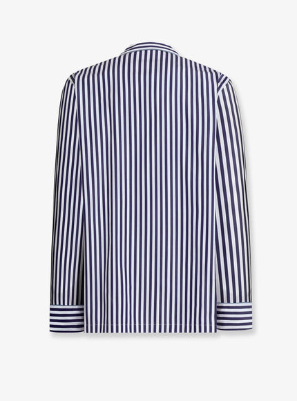 Dolce & Gabbana Cotton Blazer With Striped Motif