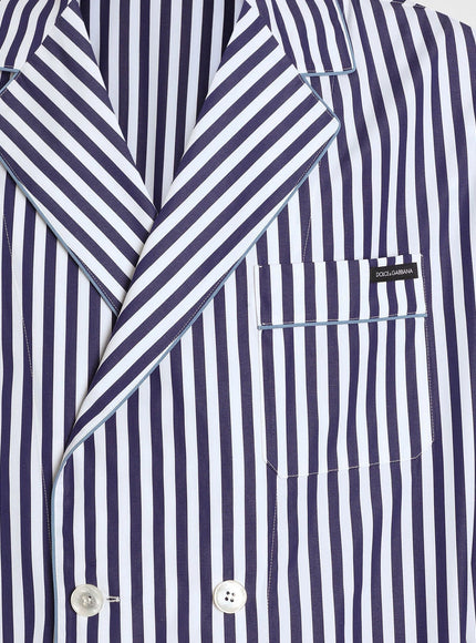 Dolce & Gabbana Cotton Blazer With Striped Motif