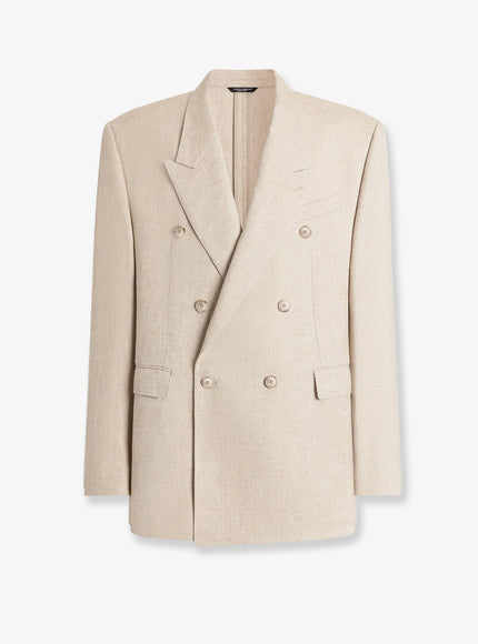 Dolce & Gabbana Hemp, Silk And Linen Blazer 50 Beige