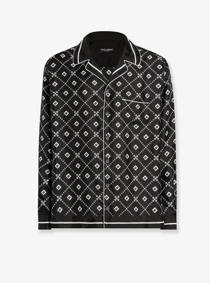Dolce & Gabbana Vanity Pajamas Froissé Cotton Shirt 39 Nero