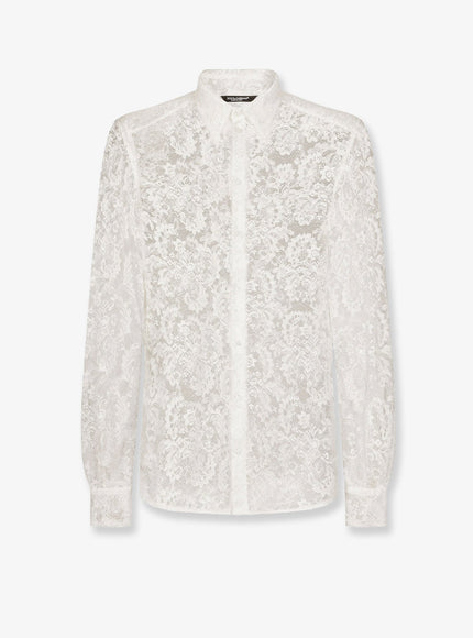 Dolce & Gabbana Martini Lace Shirt 39 Bianco