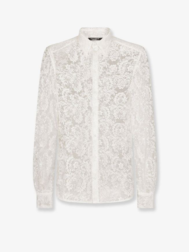 Dolce & Gabbana Martini Lace Shirt 39 Bianco
