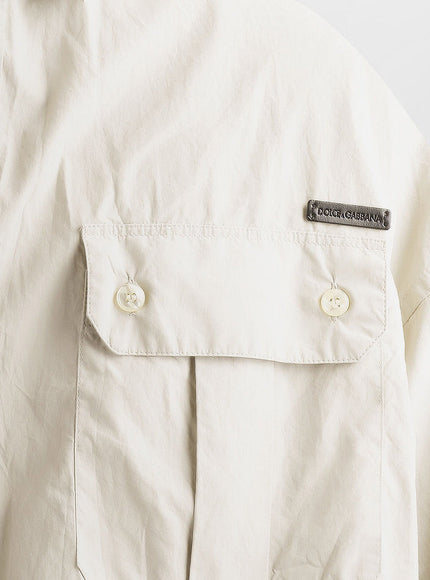 Dolce & Gabbana Cotton Shirt With Leather Logo Patch