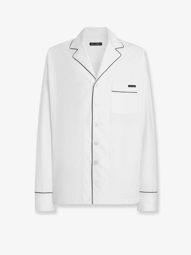 Dolce & Gabbana Camicia Vanity In Cotone E Seta Con Motivo A Righe 40 Bianco