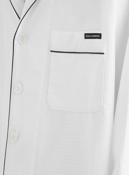 Dolce & Gabbana Camicia Vanity In Cotone E Seta Con Motivo A Righe