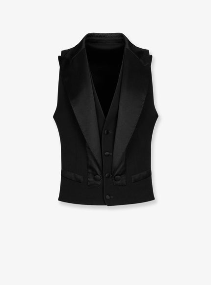 Dolce & Gabbana Single-Breasted Gabardine Vest 48 Nero